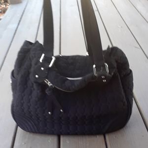 Vera Bradley Argyle Black  Quilted Shoulder Bag LNC